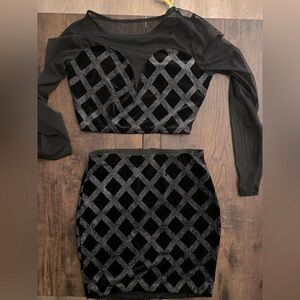 Elegant Black and Silver Women's Skirt